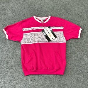 Vintage belvedere 80’s hot pink pullover top pockets bandana accent Petite